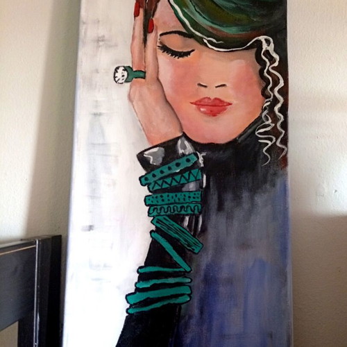 Painting on canvas with acrylics 20×40 cm new