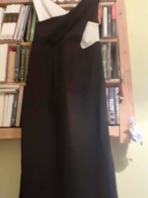 Cocktail dress like new, asymmetrical black and white two-tone