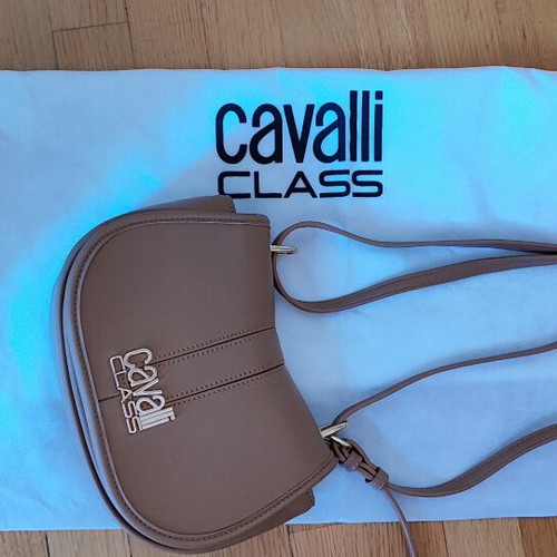 Cavalli Class Handbag new, beige with adjustable strap
