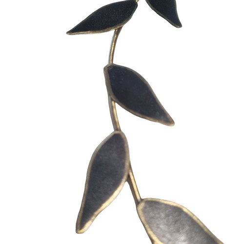 Fixed necklace new stainless steel with tree branch design black-gold