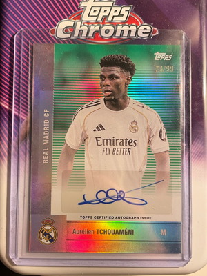 Topps Real Madrid Aurelien Tchouameni Αυτογραφία Καινούργιο Περιορισμένο 99