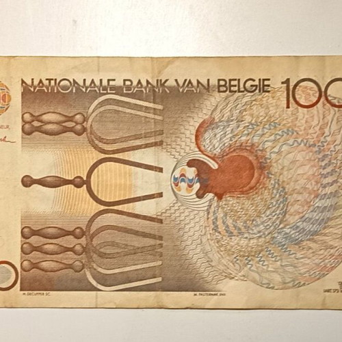 Belgian 1,000 Francs banknote used