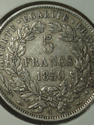5 Francs 1850 Ceres 2η Δημοκρατία μεταχειρισμένο