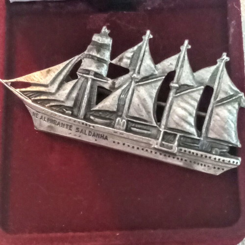 Almirante Saldanha Sterling Silver Brooch used, antique