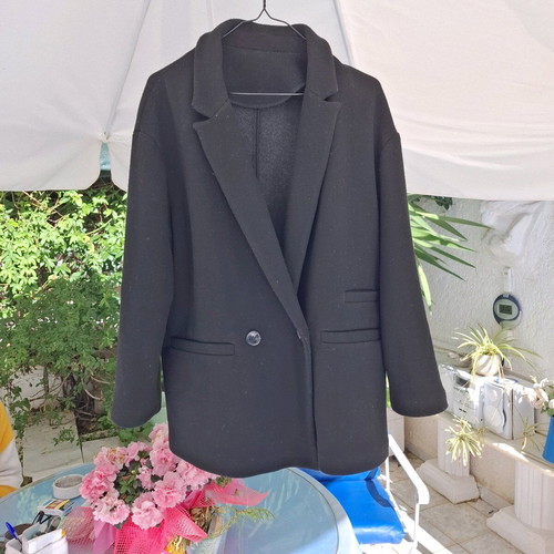 Women's wool jacket like new, black, sizes L and XL