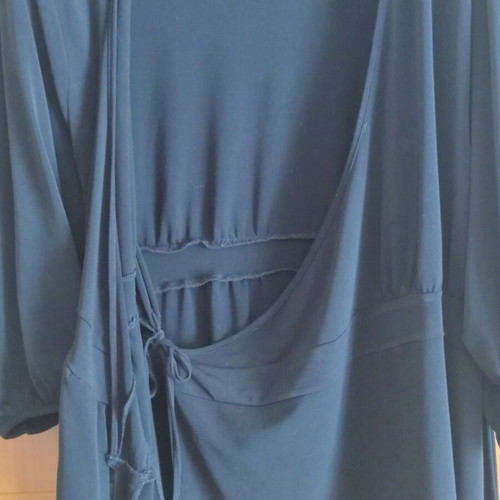 Black wrap blouse with side tie, like new, up to 4XL