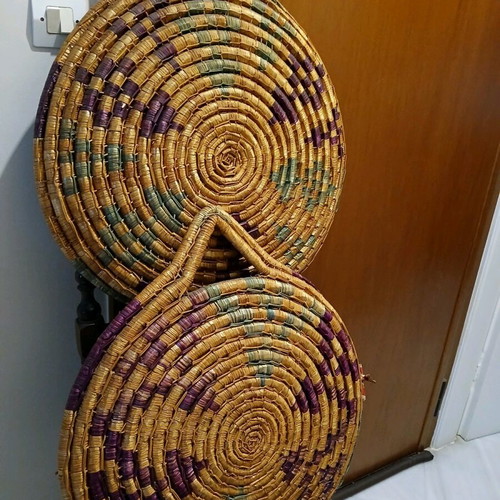 Traditional Cypriot folk art baskets like new, set of 2