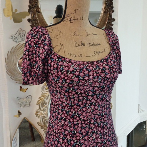 95% viscose summer long dress. Casual midi dress.