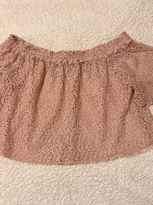 Zara top with perforated design and off-shoulder style, like new, size L/XL, beige