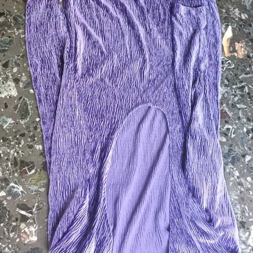 Velvet fitted dress, purple, backless, like new, H&M