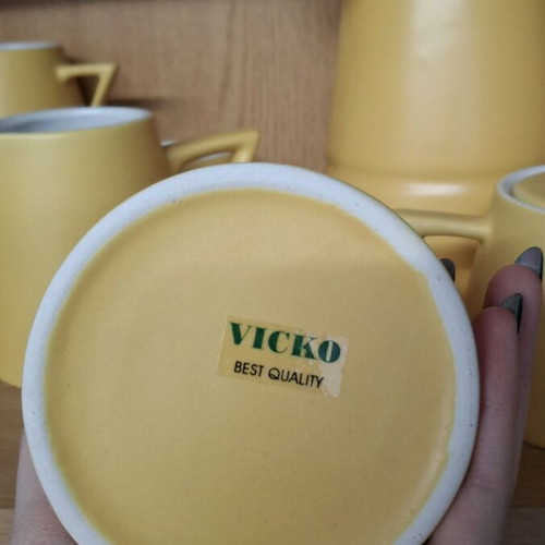 Tea set new mustard/yellow matte