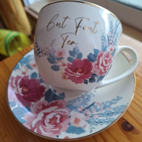 Midnight Bloom collector's tea set, new, floral design