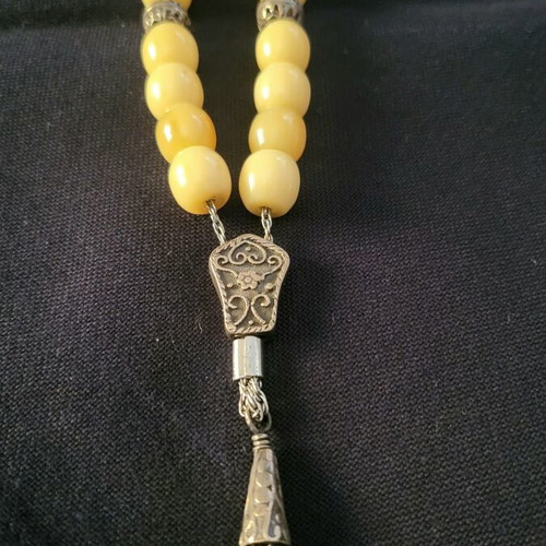 Komboloi from royal amber and 925 silver like new