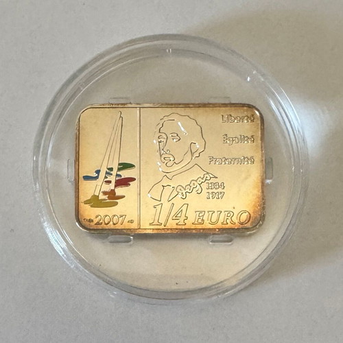 France 2007 ¼ Euro Edgar Degas 90th Death Anniversary Silver Proof Coin