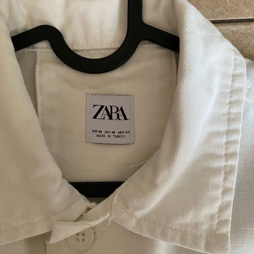 Zara men's overshirt like new, white, 100% cotton, size M