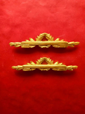 Brass furniture finials 23 cm, set of two