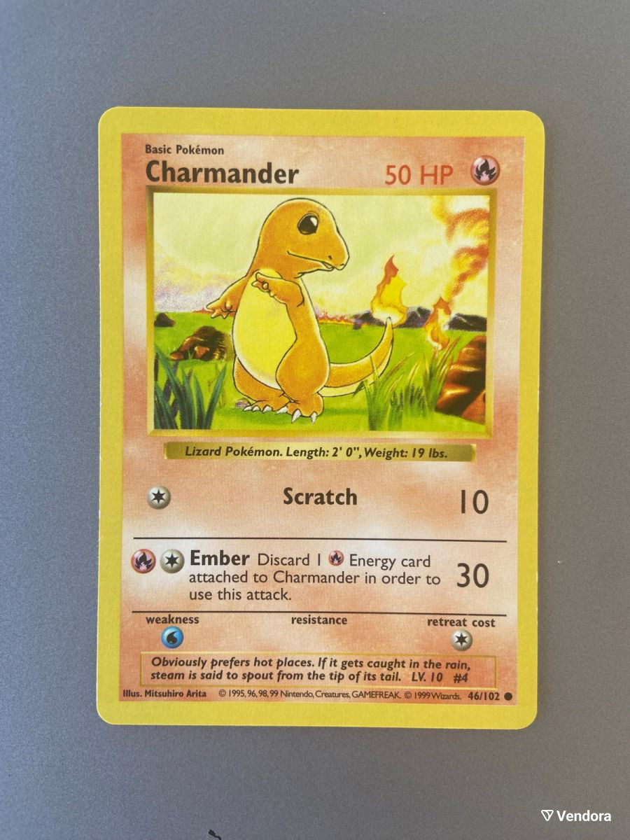 first edition charmander pokemon card - (50) Charmander Pokemon Card 46/102 Original