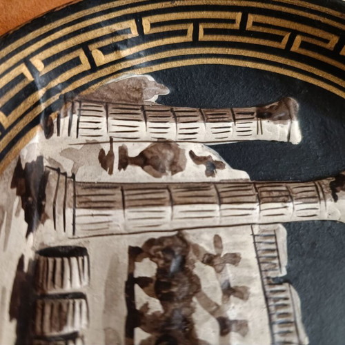 Wall plate used with embossed Parthenon design and gold details