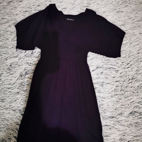 Purple wool dress like new, winter, elastic