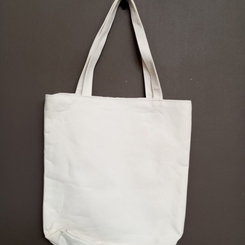 Tote bag "World Tour" fabric shoulder bag, white multicolor