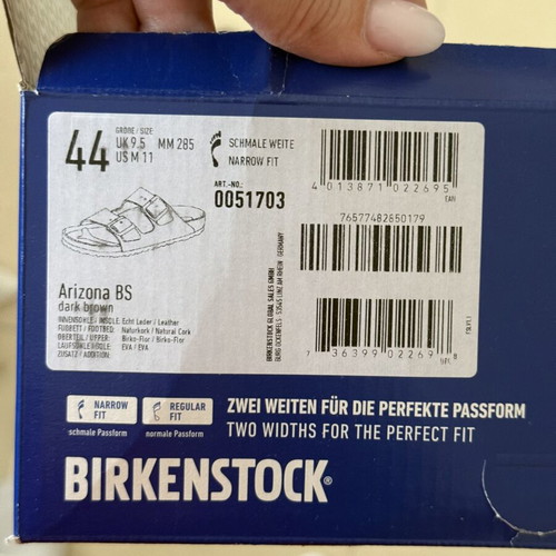 Birkenstock leather men's sandals size 44 Birko-Flor like new, brown