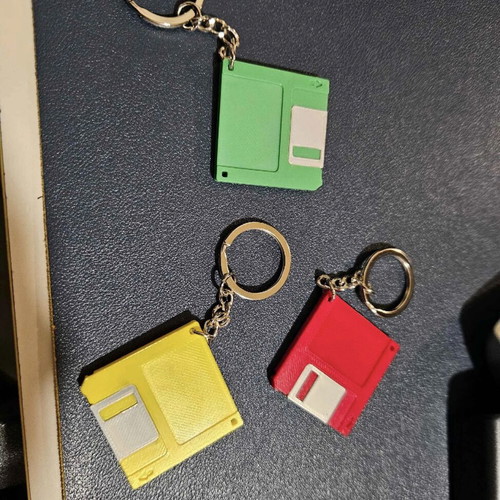 Floppy Disk Keychain with NFC Tag like new, retro tech keychain