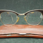 Antique women's butterfly glasses with case in good condition