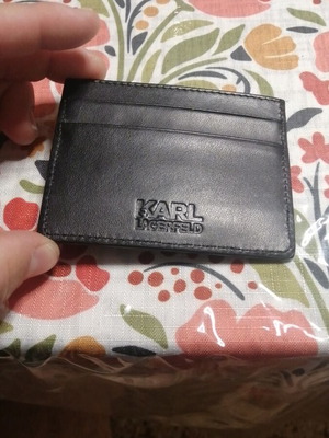 Karl Lagerfeld leather card holder, black