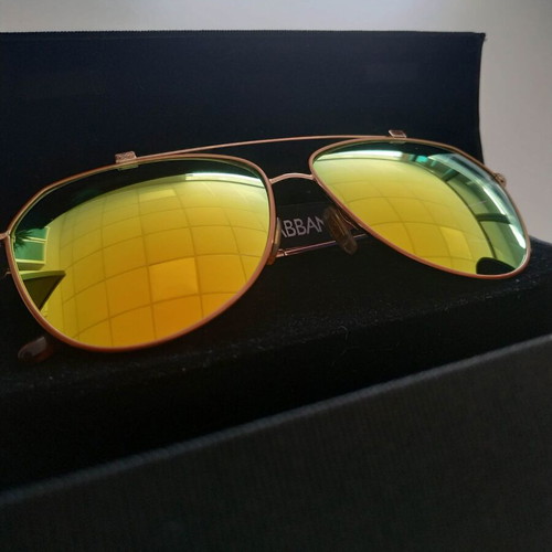 Dolce & Gabbana aviator sunglasses with yellow mirror lenses