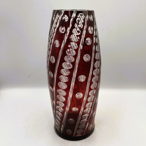 Art Nouveau glass vase ruby like new, 1885-1920