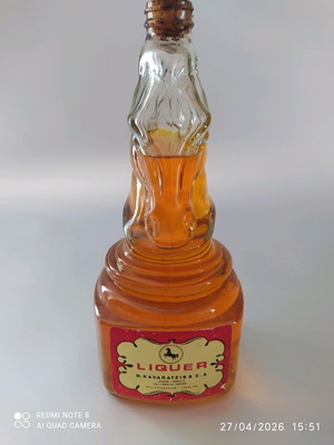 Μπουκάλι KAVARATZIS LIQUER μεταχειρισμένο με παράσταση κεφάλι αλόγου