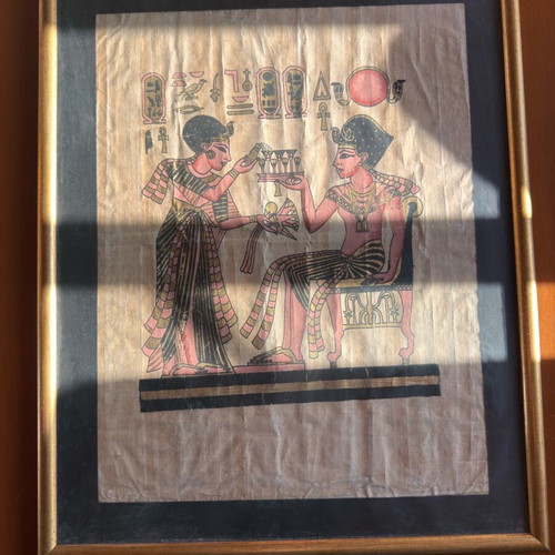 Egyptian papyrus in frame like new