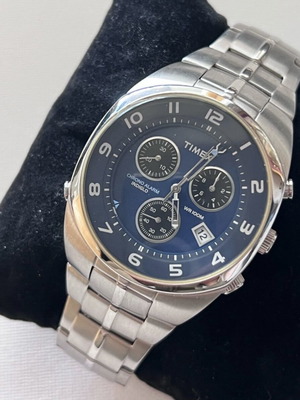 Timex Chrono Alarm Indiglo Watch Like New, Blue, 38mm