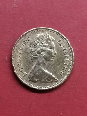 1 New Penny 1976 United Kingdom coin used