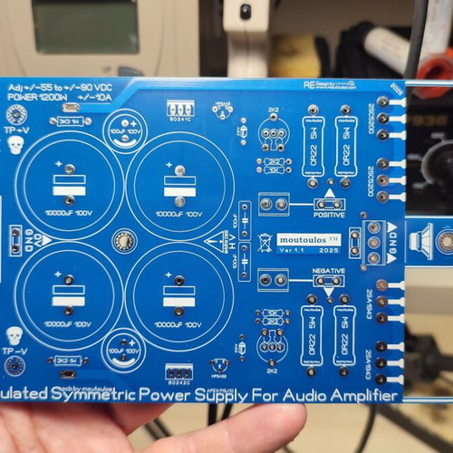 Regulated Symmetric Power Supply PCB for Audio Amplifiers New