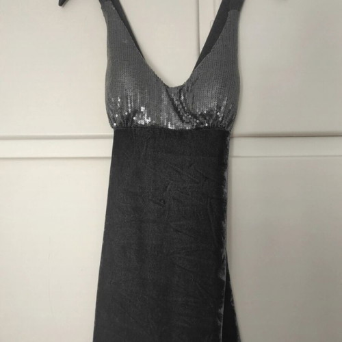 Velvet evening top with sequins, like new, gray and silver, size M