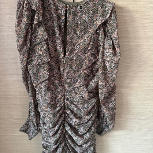 Lynne dress used with paisley and puff sleeves multicolor