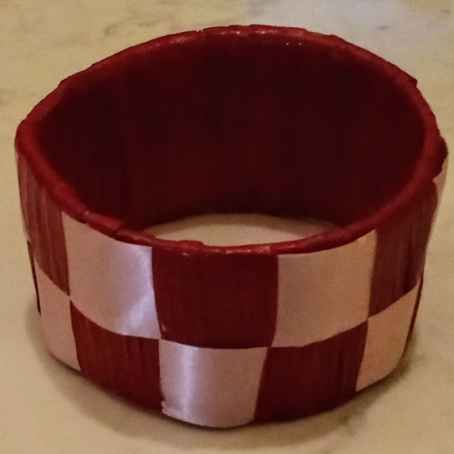 Handmade wide bracelet red and pink new with beads