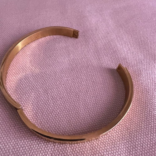Steel bracelet bangle new gold plated with heartbeat design
