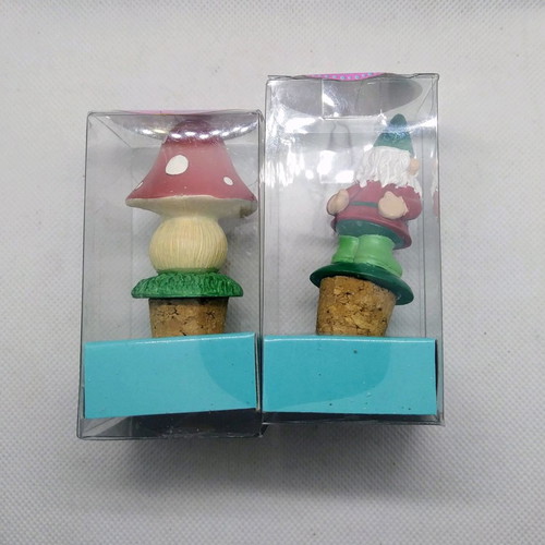 Bottle stoppers with decorative figurines, new, set of 2