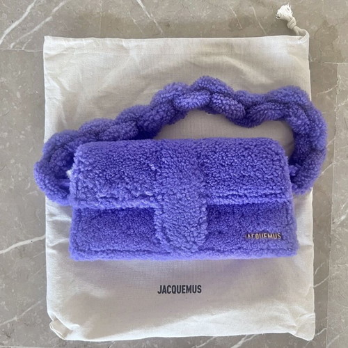 Jacquemus Bambinou shoulder bag new, purple shearling