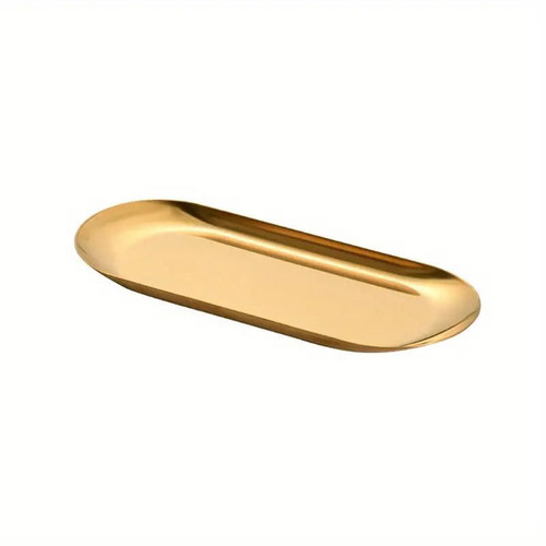 Gold stainless steel rolling tray 22.5x9cm new