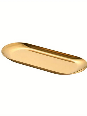 Gold stainless steel rolling tray 22.5x9cm new