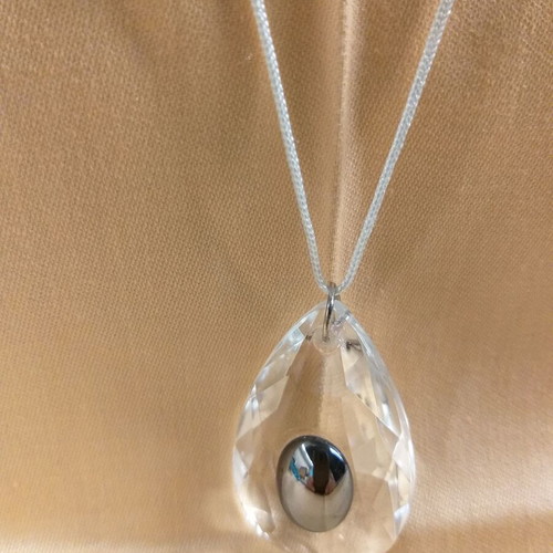 Necklace with glass teardrop