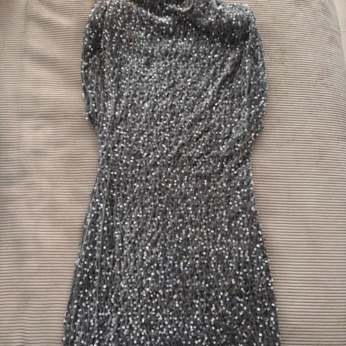 Grey dress with sequins new, one size