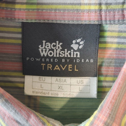 Jack Wolfskin Travel men's shirt size L, like new, colorful plaid