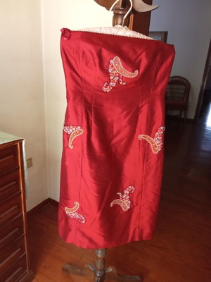 Strapless silk embroidered dress Lucifair like new
