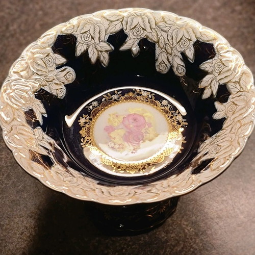 Vintage porcelain decorative item like new, Thun with 24ct gold