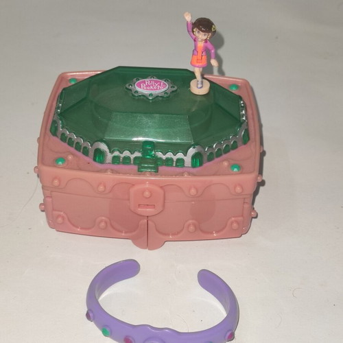 Polly Pocket Emerald Garden Bluebird 2000 used with bracelet and figure