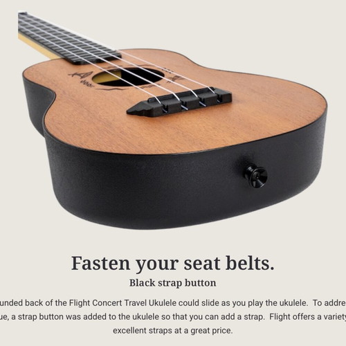 Flight TUC-53 MAH Concert Travel Ukulele like new with case